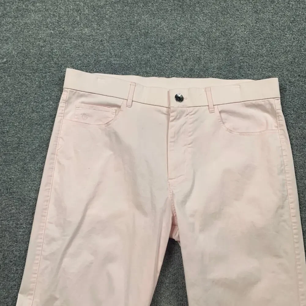 Greyson Pants Mens 34 Slim Fit Pink Cotton Stretch Pocket Flat Front Golf Chino